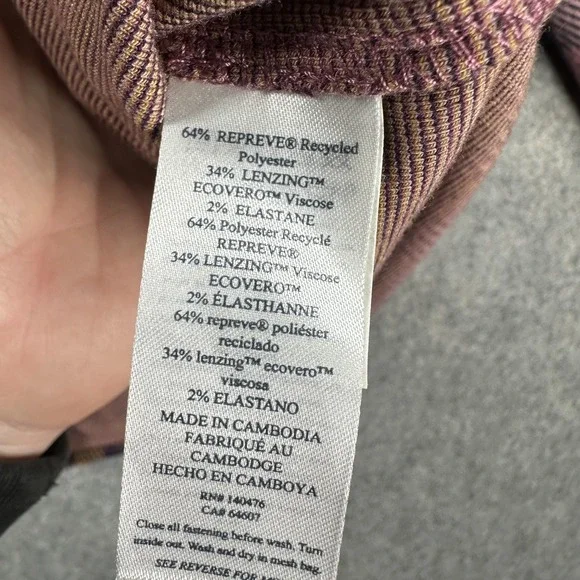 Faherty Legend Shirt Womens Small Purple Plaid Stretch Flannel Long Sleeve - Picture 10 of 14